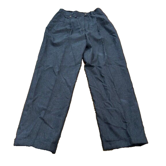 Lauren Ralph Lauren Worsted Wool Dress Pants Trousers Pleated Front Blue Size 10 - Picture 1 of 10